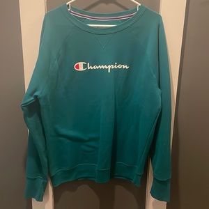 Champion teal large womens crewneck